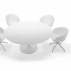 Tavolo da Pranzo Rotondo con Piano in Laminato Made in Italy – Dollars Viadurini