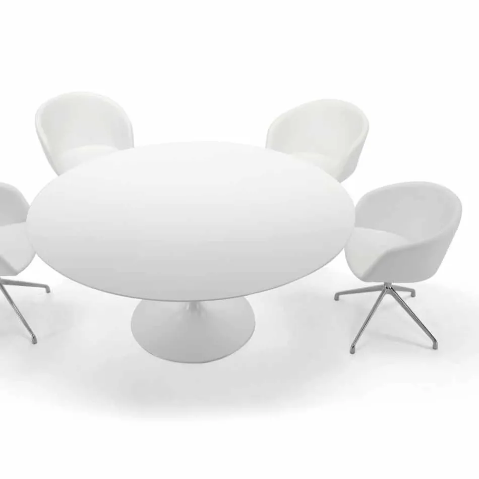 Tavolo da Pranzo Rotondo con Piano in Laminato Made in Italy – Dollars Viadurini