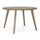 Tavolo da Pranzo Rotondo con Piano in Legno di Mango Homemotion - Rondolo Viadurini