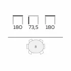 Tavolo da Pranzo Rotondo di Design in Gres Lucido e Legno Made in Italy - Madame Viadurini