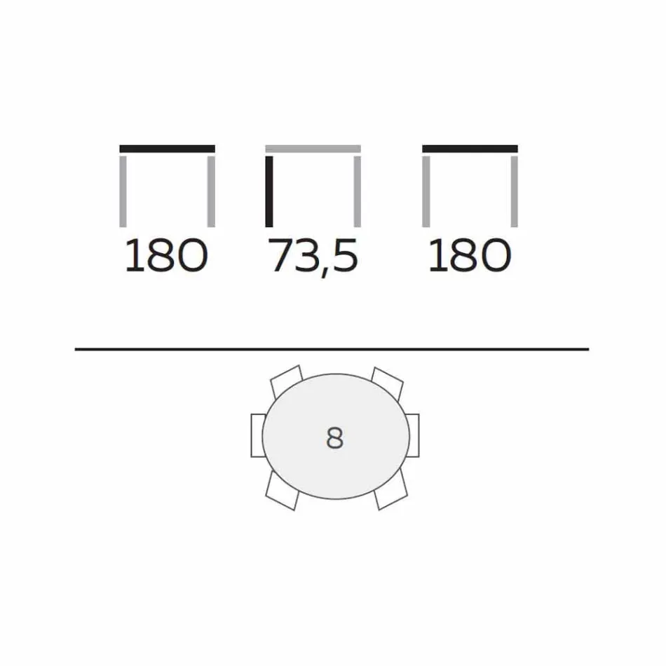 Tavolo da Pranzo Rotondo di Design in Gres Lucido e Legno Made in Italy - Madame Viadurini