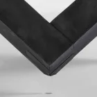 Tavolo da pranzo rotondo in legno con piano in vetro Bao, design moderno Viadurini