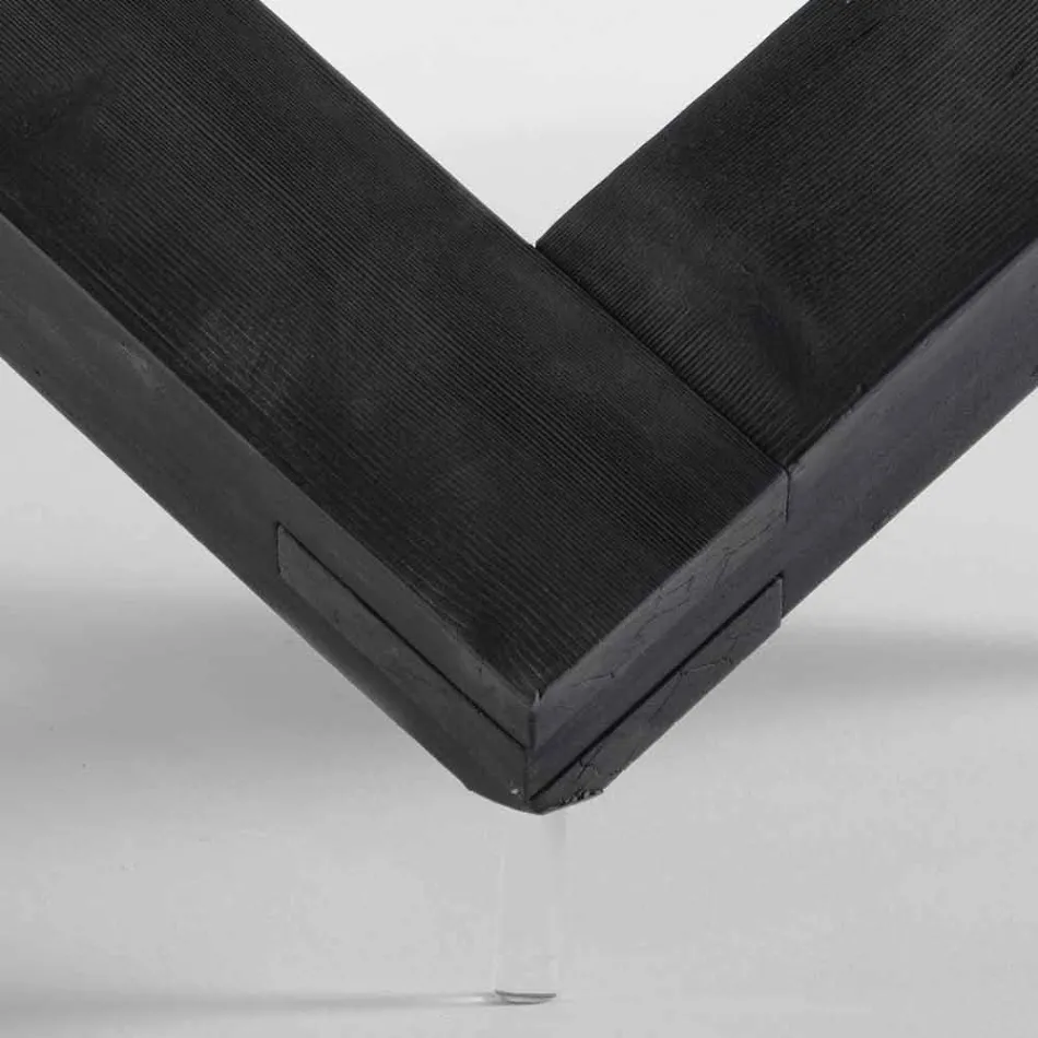 Tavolo da pranzo rotondo in legno con piano in vetro Bao, design moderno Viadurini