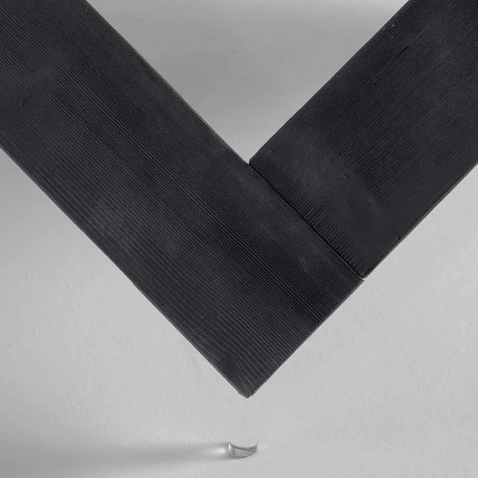 Tavolo da pranzo rotondo in legno con piano in vetro Bao, design moderno Viadurini