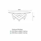 Tavolo da pranzo rotondo in legno con piano in vetro Bao, design moderno Viadurini