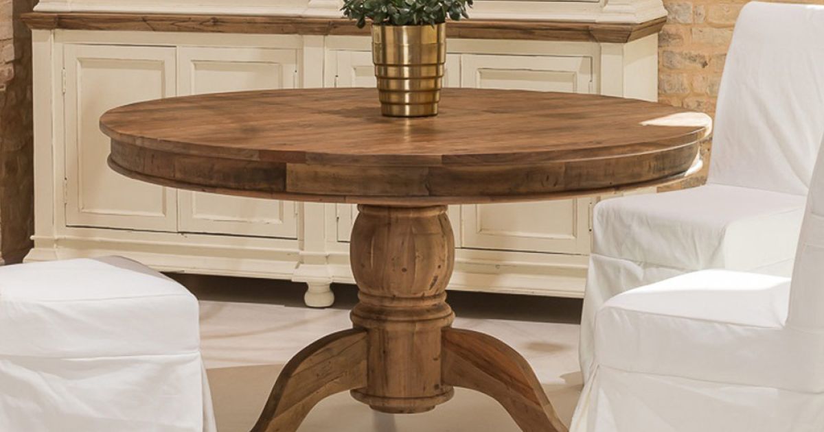 Tavolo da Pranzo Rotondo Tribesigns per 4-6 Persone, Tavolo in Legno da 120 cm per Cucina/Sala da Pranzo