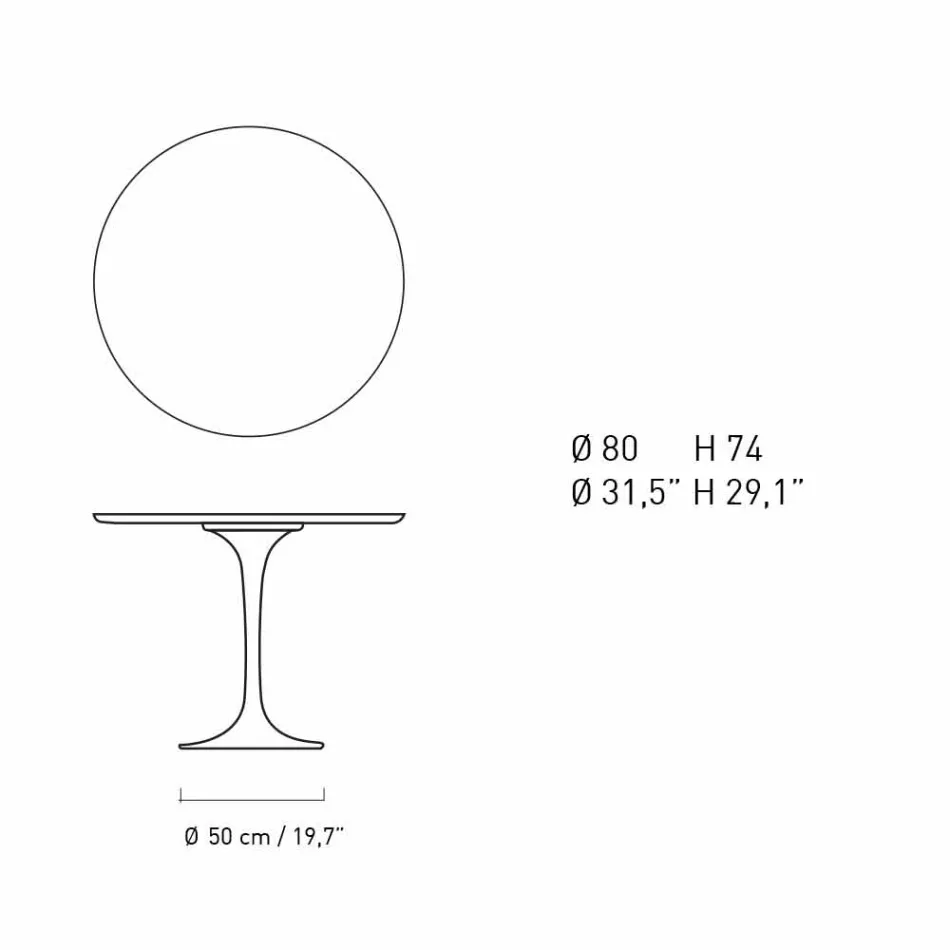 Tavolo da Pranzo Rotondo in Marmo e Alluminio Verniciato Made in Italy - Superbo Viadurini