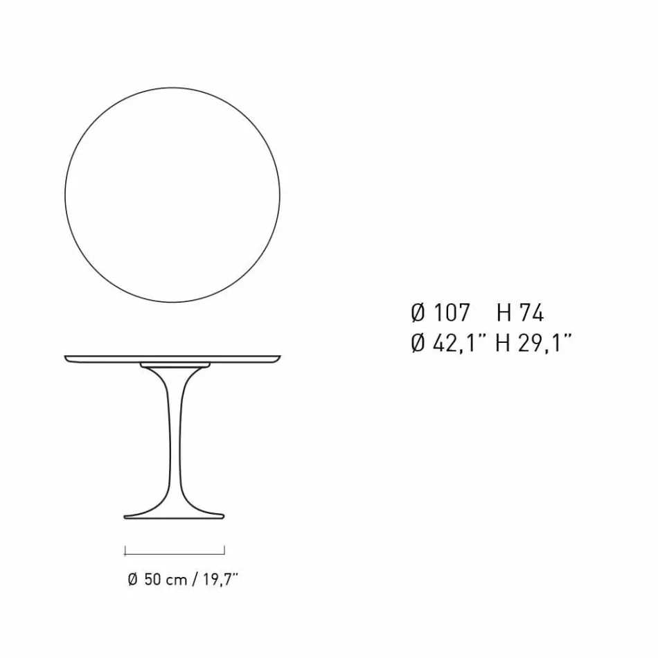 Tavolo da Pranzo Rotondo in Marmo e Alluminio Verniciato Made in Italy - Superbo Viadurini