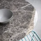 Tavolo da Pranzo Rotondo in Vetroceramica e Metallo Made in Italy - Alfero Viadurini