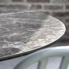 Tavolo da Pranzo Rotondo in Vetroceramica e Metallo Made in Italy - Alfero Viadurini