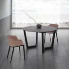 Tavolo da Pranzo Rotondo Metallo e Hpl Stratificato Made in Italy - Bastiano Viadurini