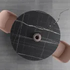 Tavolo da Pranzo Rotondo Metallo e Hpl Stratificato Made in Italy - Bastiano Viadurini