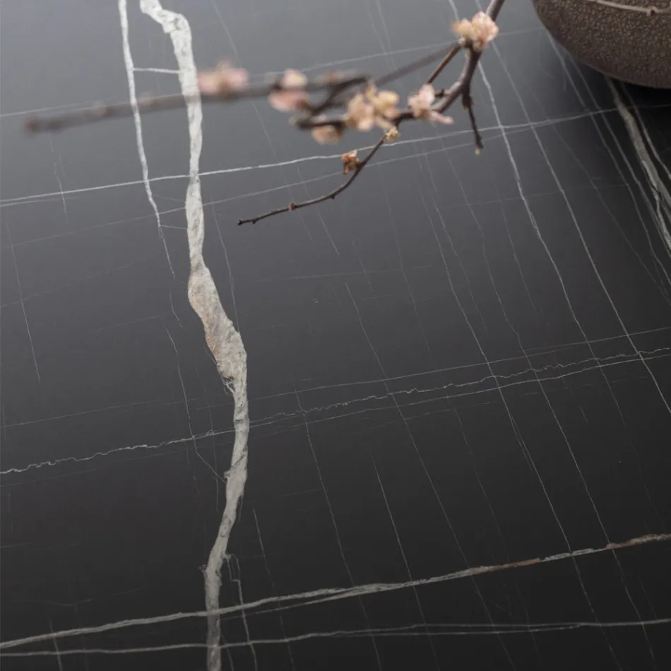 Tavolo da Pranzo Rotondo Metallo e Hpl Stratificato Made in Italy - Bastiano Viadurini