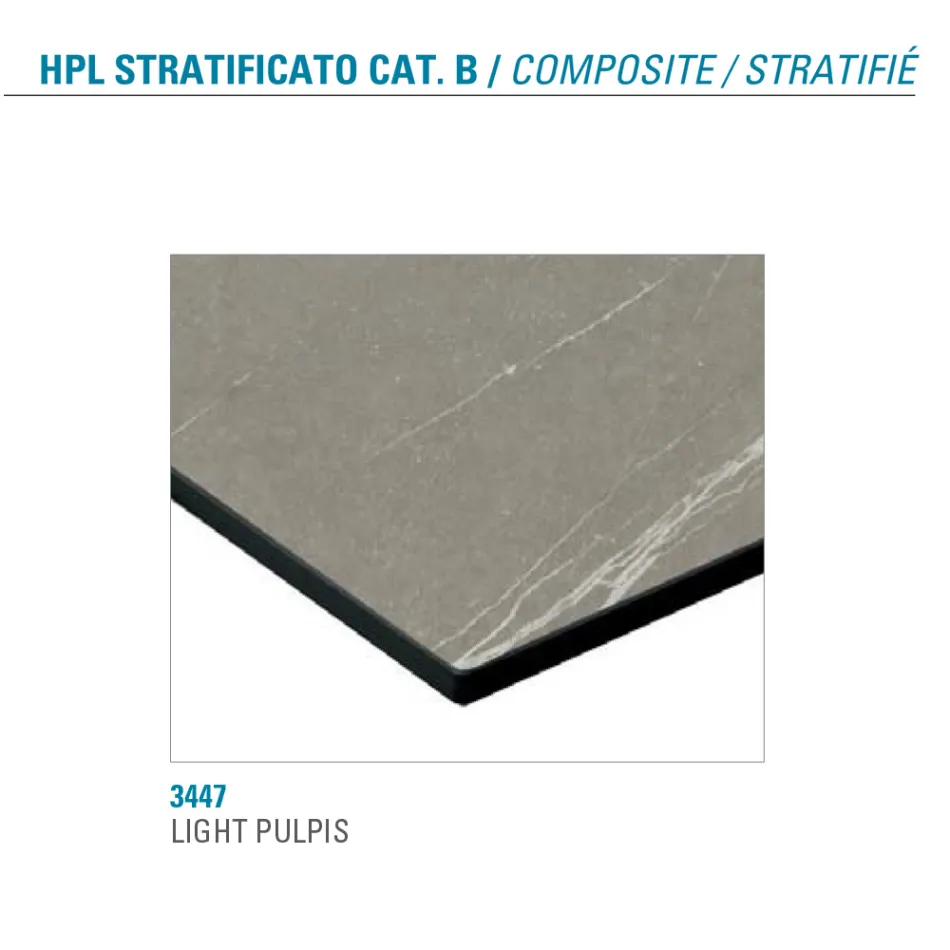 Tavolo da Pranzo Rotondo Metallo e Hpl Stratificato Made in Italy - Bastiano Viadurini