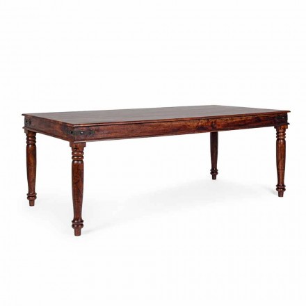 Tavolo da Pranzo Stile Classico in Legno di Acacia Massello Homemotion - Pitta Viadurini