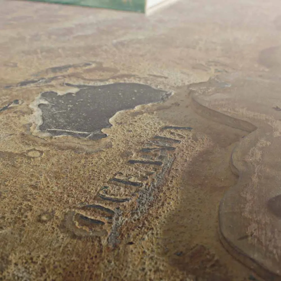 Tavolo da Pranzo Stile Industrial con Piano in Mdf e Vetro Homemotion - Brasil Viadurini