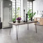 Tavolo da Pranzo Stile Industrial con Piano in Mdf e Vetro Homemotion - Brasil Viadurini