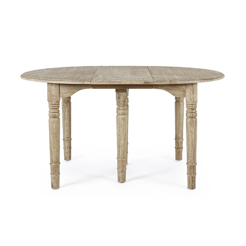 Tavolo da Pranzo Tondo Allungabile a 272 cm in Legno Homemotion - Guglio Viadurini