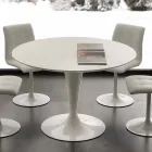 Tavolo da pranzo tondo bianco Topeka, design moderno Viadurini