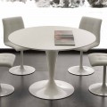 Tavolo da pranzo tondo bianco Topeka, design moderno