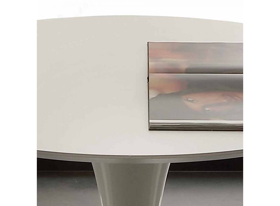 Tavolo da pranzo tondo bianco Topeka, design moderno Viadurini