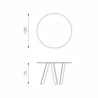 Tavolo da pranzo tondo con top in vetro Adamo, design moderno Viadurini