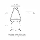 Tavolo da Pranzo Tondo in Legno e Piano in Hpl, 4 Pezzi - Faz Wood by Vondom Viadurini