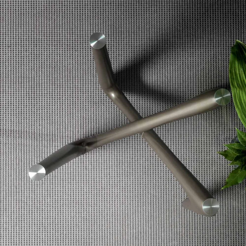 Tavolo da Pranzo Tondo in Vetro Trasparente e Gambe Poliuretano - Stalto Viadurini