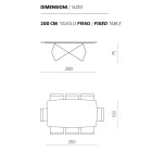 Tavolo da Soggiorno 200x100 in Rovere Impiallacciato e Metallo - Incrocio Viadurini
