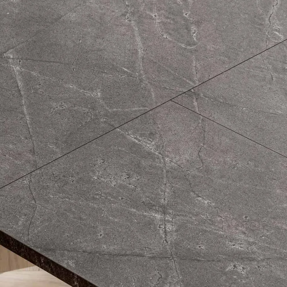 Tavolo da Soggiorno Allungabile a 260 o 300 cm in Metallo e HPL - Borgo Viadurini