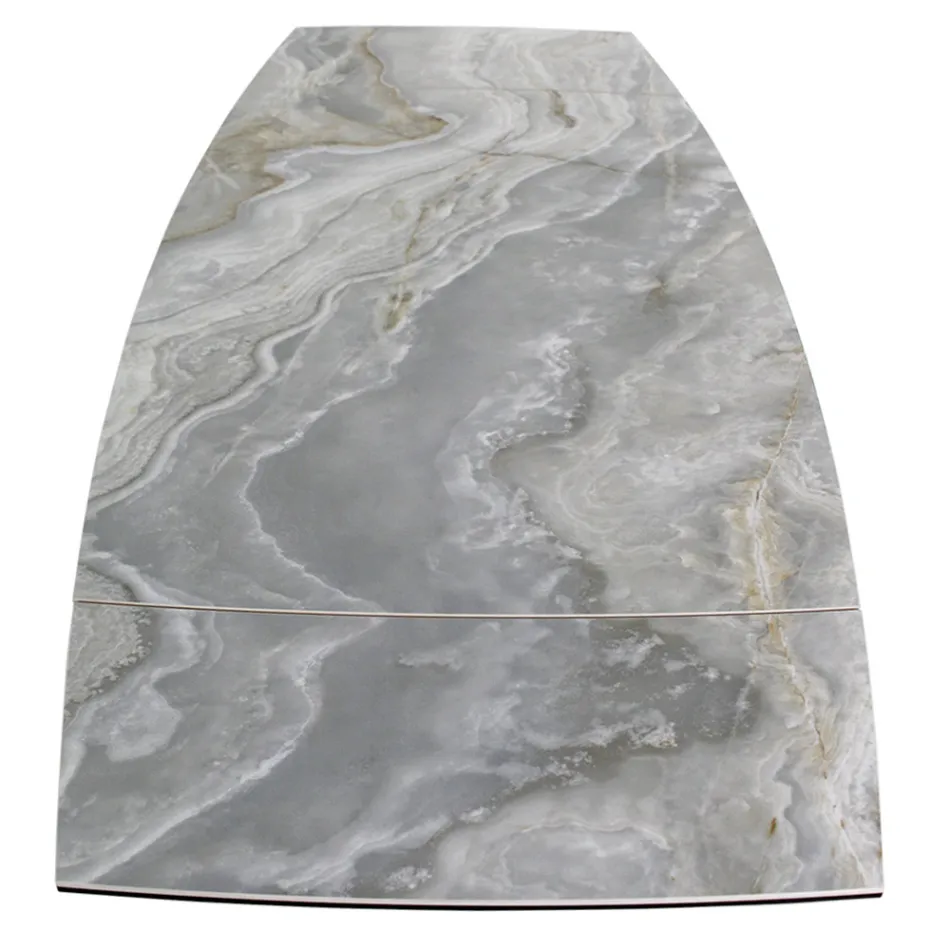 Tavolo da Soggiorno Allungabile con Piano a Botte in Ceramica Made in Italy - Occhiali Viadurini