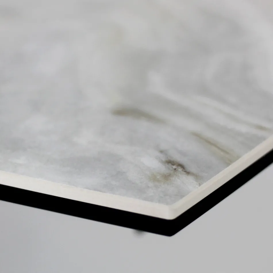 Tavolo da Soggiorno Allungabile con Piano a Botte in Ceramica Made in Italy - Occhiali Viadurini