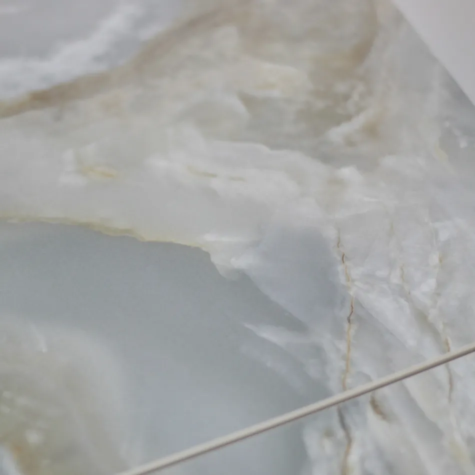 Tavolo da Soggiorno Allungabile con Piano a Botte in Ceramica Made in Italy - Occhiali Viadurini