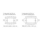Tavolo da Soggiorno Allungabile con Piano a Botte in Ceramica Made in Italy - Occhiali Viadurini
