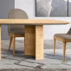Tavolo da Soggiorno con Piano e Basamento in Legno Made in Italy - Asta  Viadurini
