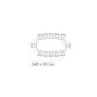 Tavolo da Soggiorno Fisso con Piano a Botte in Ceramica Made in Italy - Occhiali Viadurini