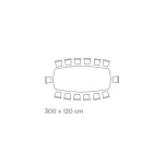 Tavolo da Soggiorno Fisso con Piano a Botte in Ceramica Made in Italy - Occhiali Viadurini