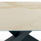 Tavolo da Soggiorno Fisso con Piano in Ceramica Realizzato in Italia - Ferie Viadurini
