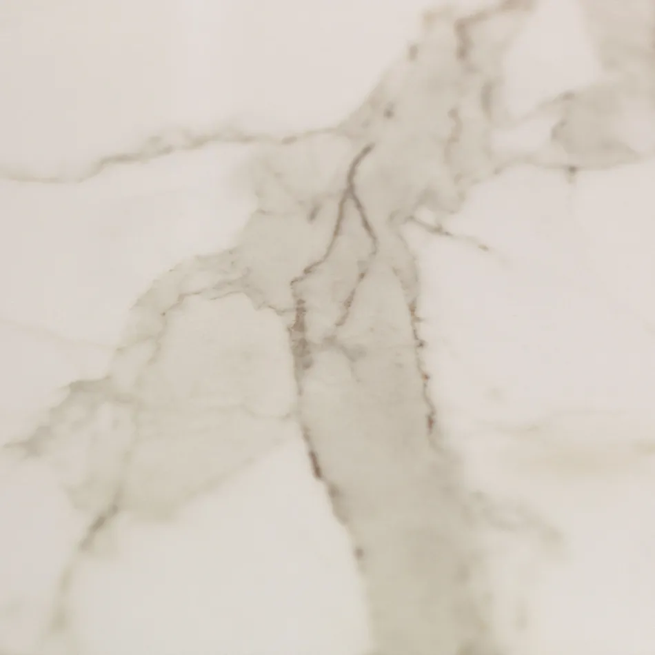 Tavolo da Soggiorno Fisso con Piano in Ceramica Realizzato in Italia - Ferie Viadurini