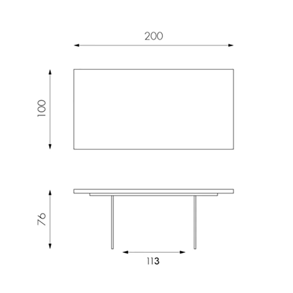Tavolo da Soggiorno in Rovere Impiallacciato e Base in Vetro Temperato - Nicofisso Viadurini