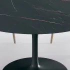 Tavolo da Soggiorno Rotondo Fisso in Laminato e Alluminio Made in Italy - Dollars  Viadurini