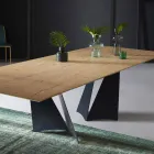 Tavolo Design Allungabile Fino a 294 cm in Legno e Metallo Made in Italy - Nuzzo Viadurini