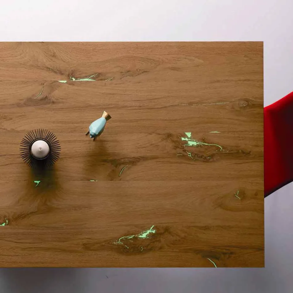 Tavolo Design Allungabile Fino a 294 cm in Legno e Metallo Made in Italy - Nuzzo Viadurini