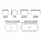 Tavolo Design Allungabile Fino a 294 cm in Legno e Metallo Made in Italy - Nuzzo Viadurini