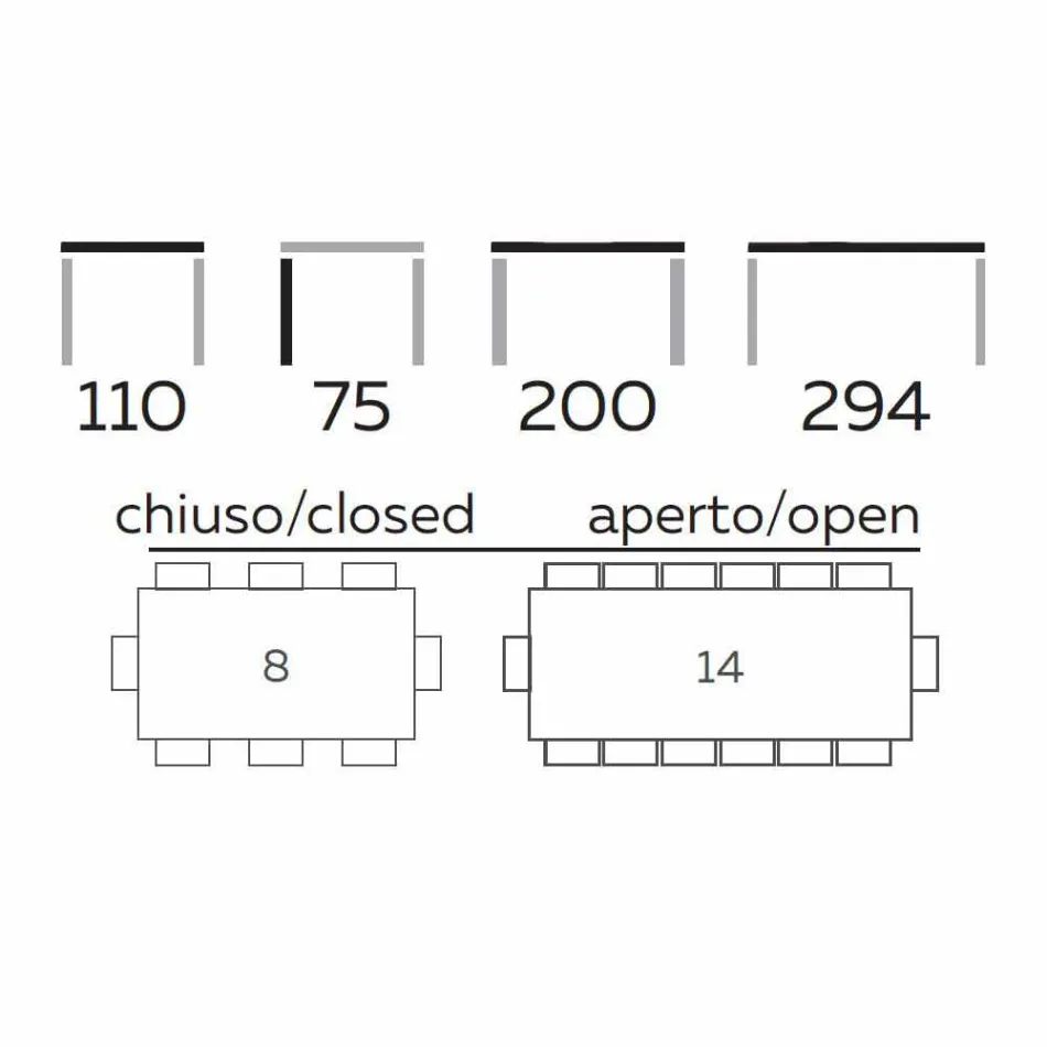 Tavolo Design Allungabile Fino a 294 cm in Legno e Metallo Made in Italy - Nuzzo Viadurini