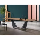 Tavolo Design Allungabile Fino a 294 cm in Legno e Metallo Made in Italy - Nuzzo Viadurini