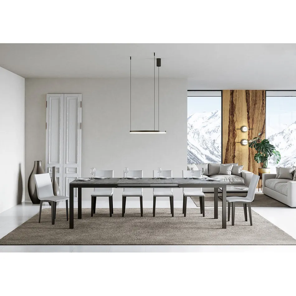 Tavolo Design con Piano in Legno Allungabile Fino a 440 cm Made in Italy - Foxy Viadurini