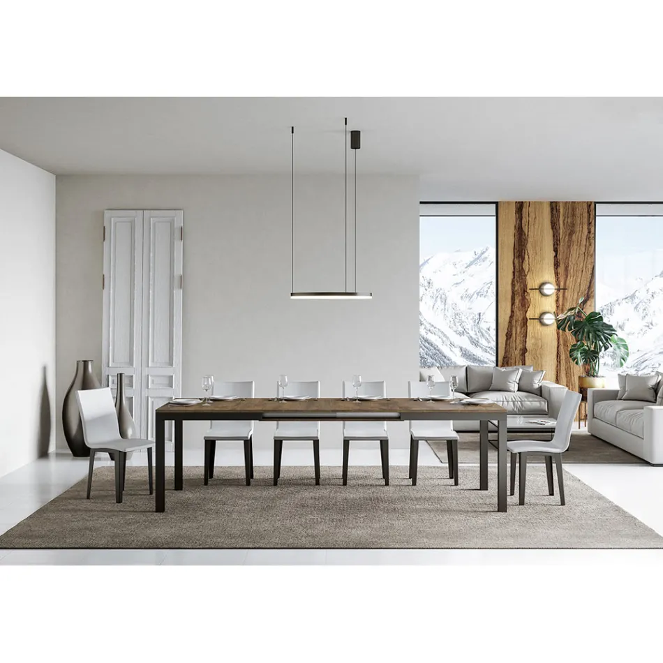 Tavolo Design con Piano in Legno Allungabile Fino a 440 cm Made in Italy - Foxy Viadurini
