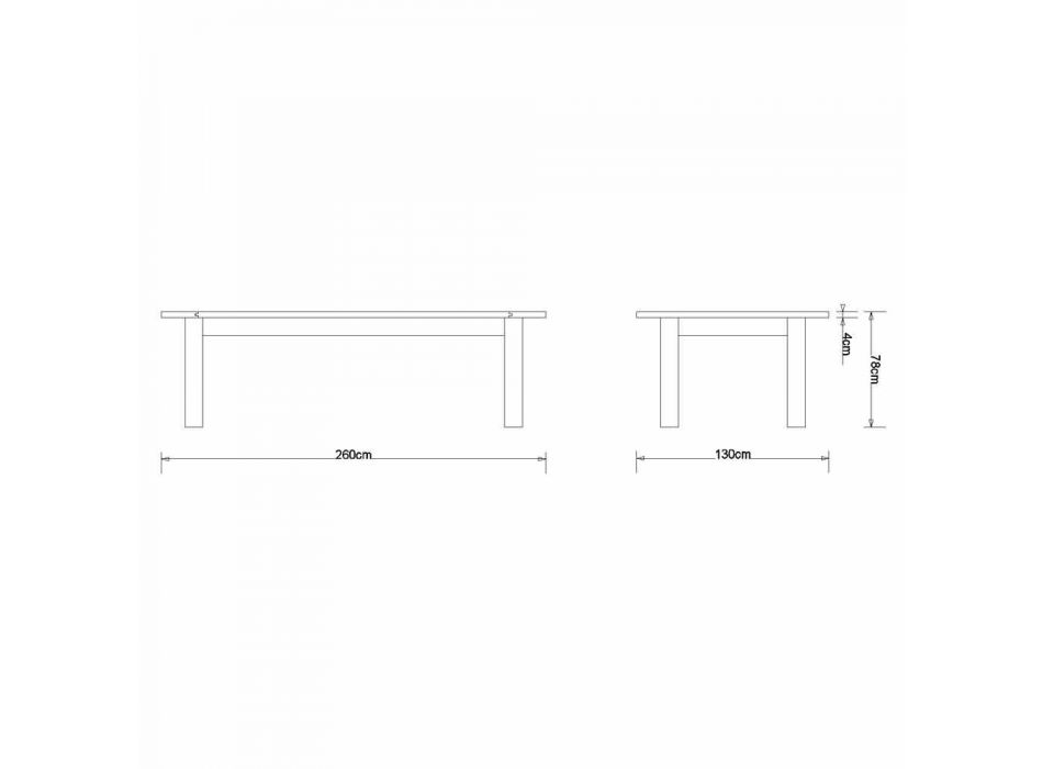 Tavolo design moderno in legno di rovere tortora, L180xP100cm, Willis Viadurini