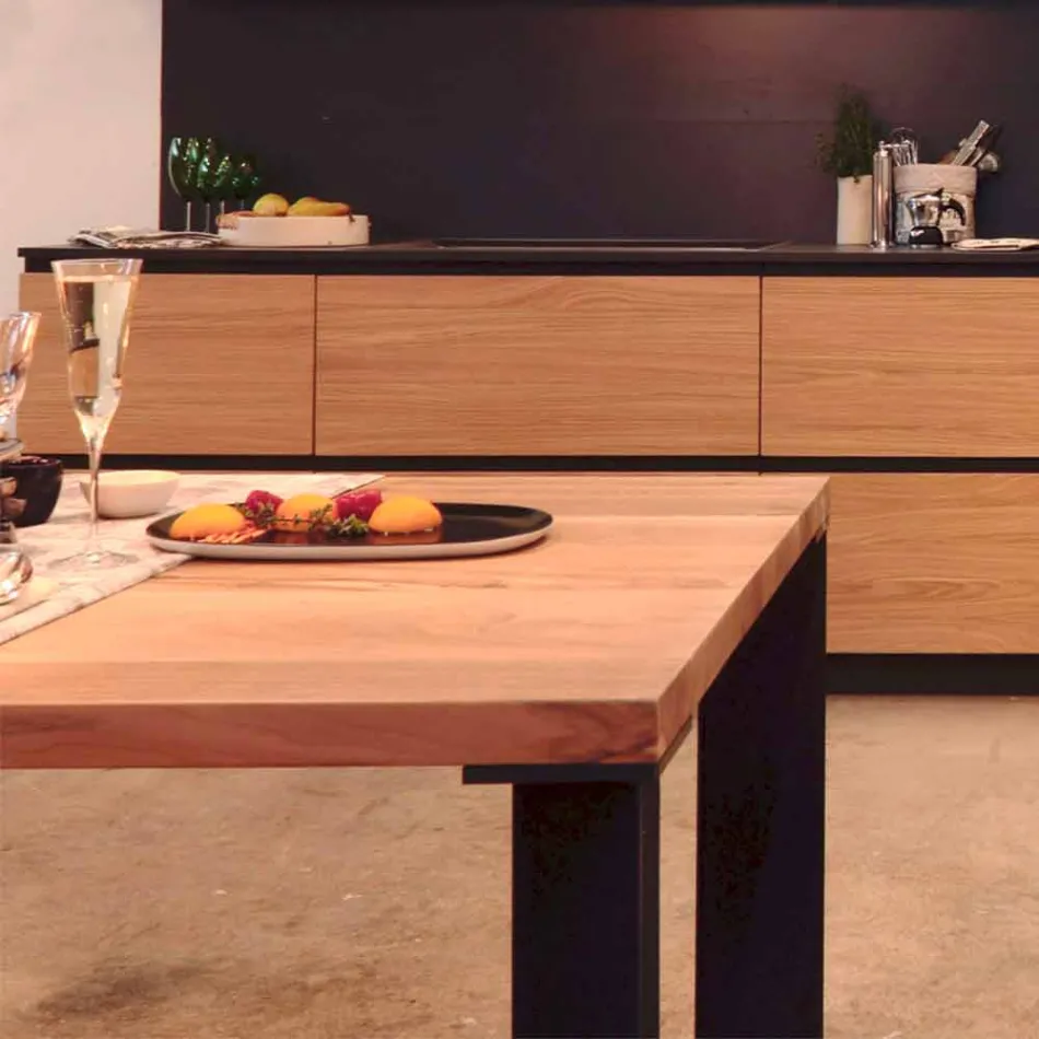 Tavolo design moderno in legno noce naturale, L180xP90cm, Yvonne Viadurini